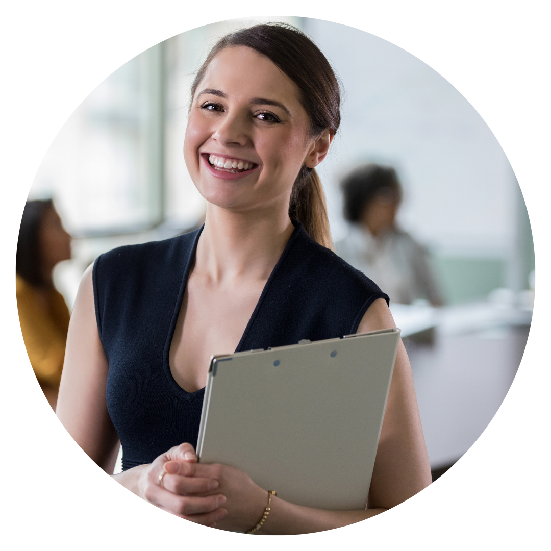 district leader holding a clipboard